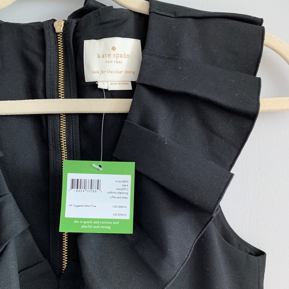 SOLD! NEW! Kate Spade Ruffle Neck Dress - Picture 4 of 5